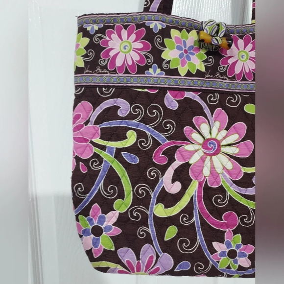 Vera Bradley Purple Punch Tote with Toggle Closure Bag - Picture 2 of 10